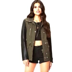 Forever 21 Olive and Black Utility Jacket